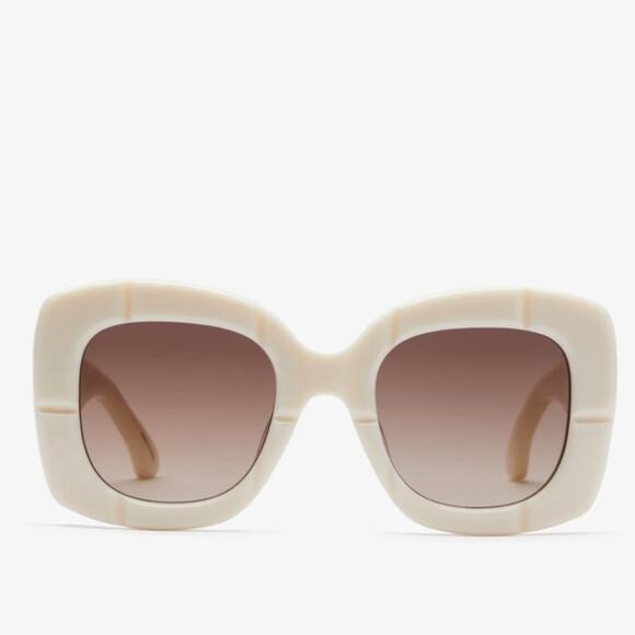 New! Kate Spade JOSEY/G/S 0SZJHA White Square Sunglasses, Authentic main image 9